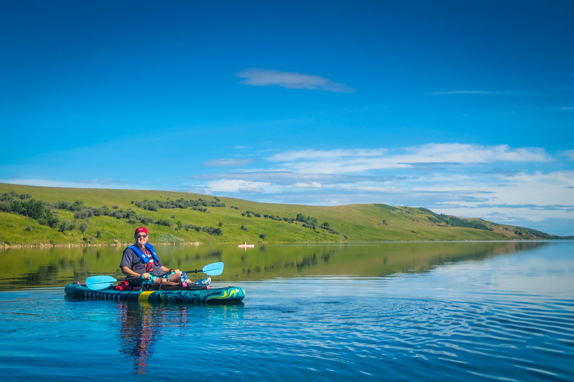 Chillaxing on the water, Chain Lakes Reservoir, Chain Lakes Provincial Park, AB, 2025-07-12
