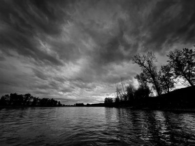A quick look behind, Bow River Float, Paintearth County, AB, 2024-09-29