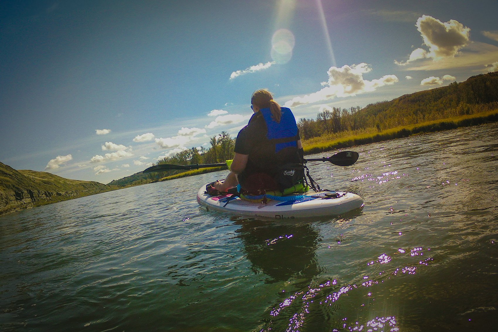 Best seat in the house, McKinnon Flats to Johnsons Island Bow River Float, AB, 2024-09-15