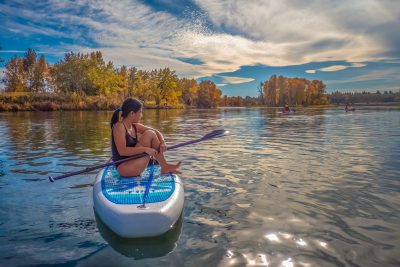A pause, Ogden to Fish Creek Park, Bow River Float, AB, 2024-10-14