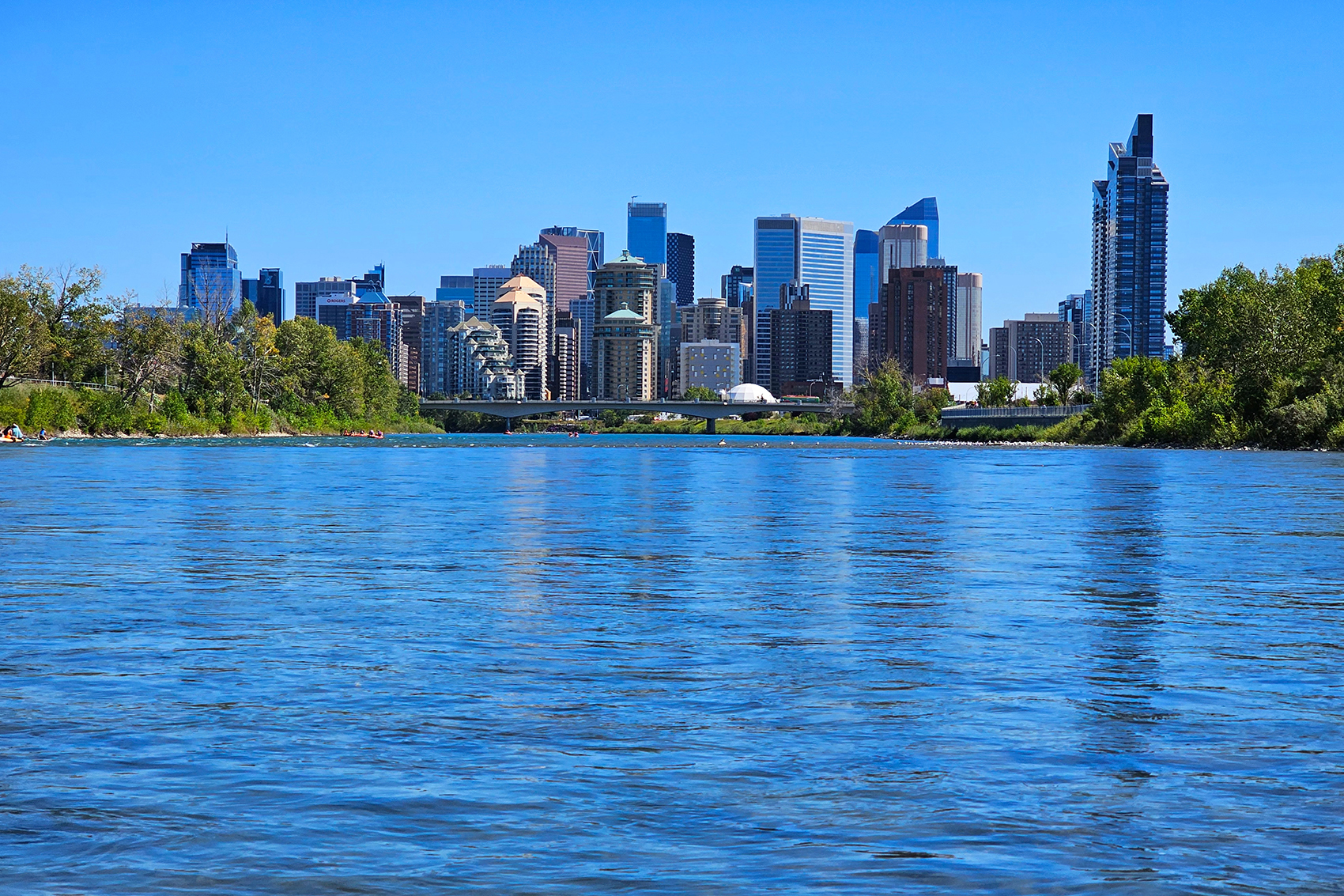 A shot of downtown Calgary taken on my first ever Bow River float in 2024.